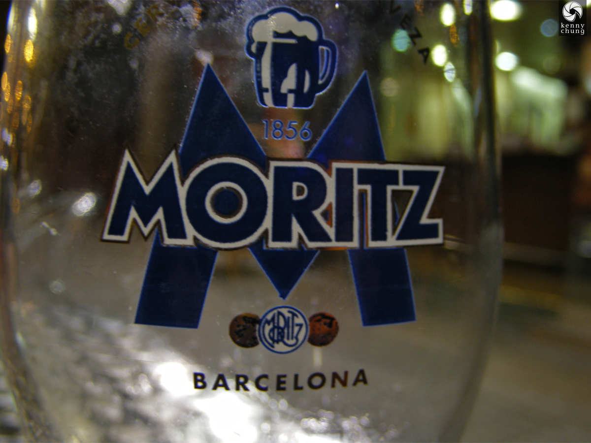 Moritz beer glass in Barcelona