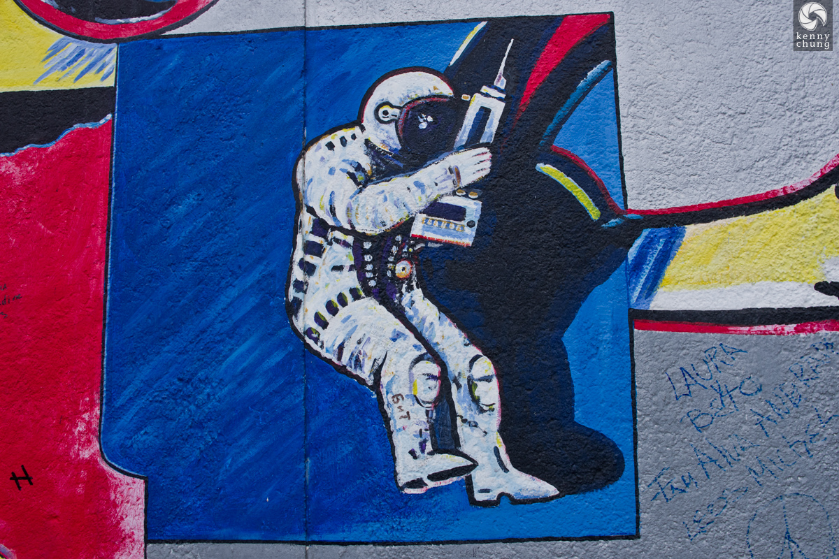 Astronaut street art at the East Side Gallery