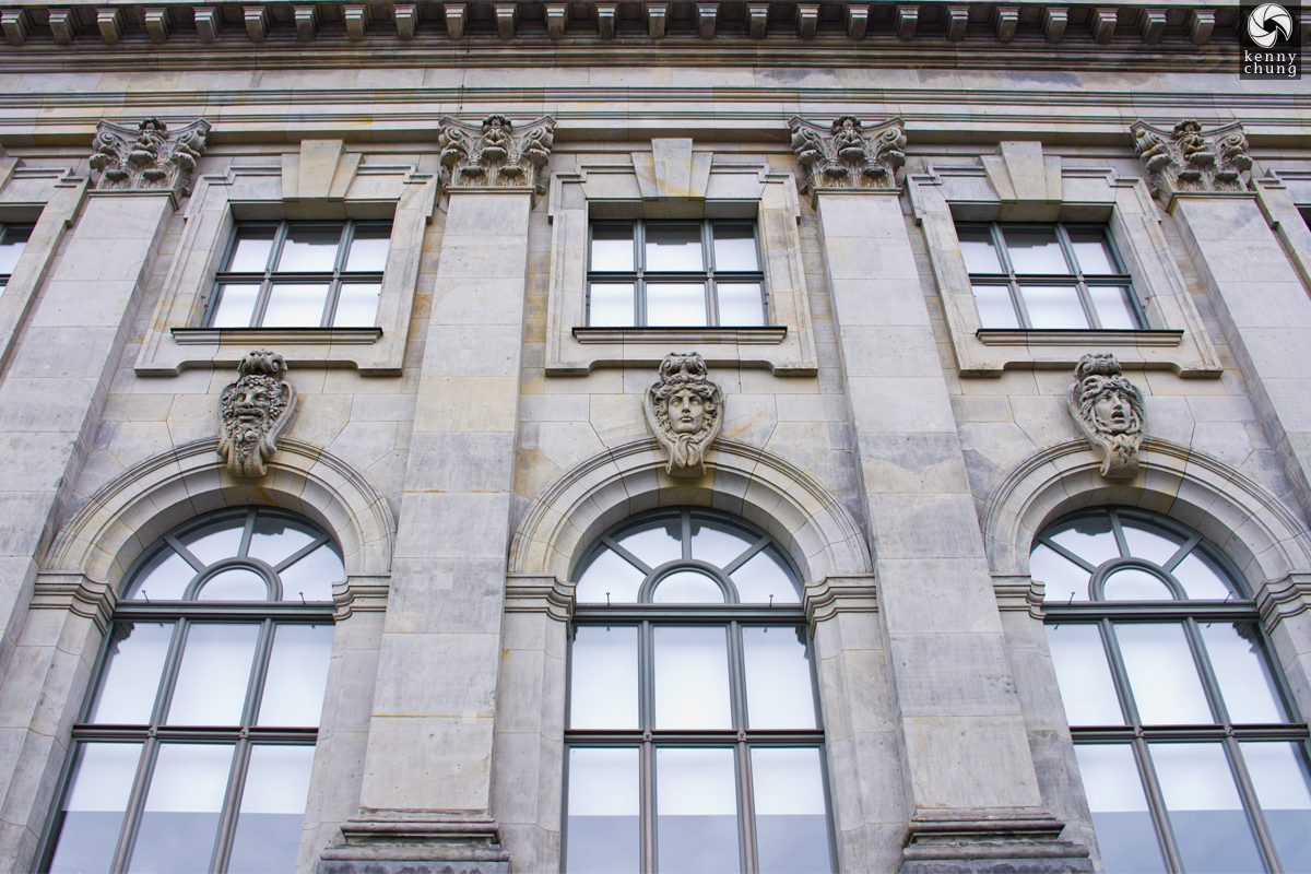 Faces on the exterior of the Bode Museum in Berlin