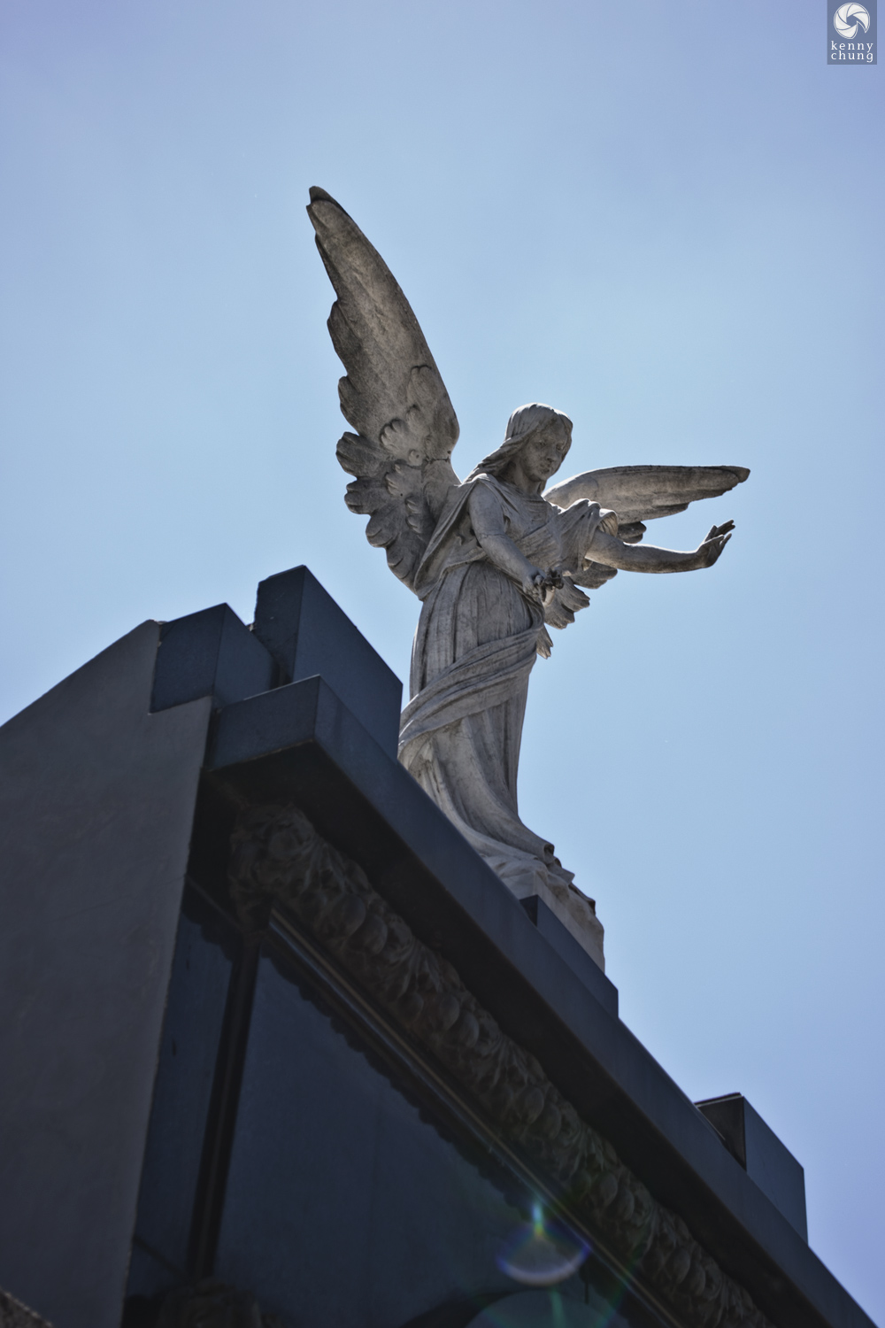 An angel statue at La Recoleta cemetery