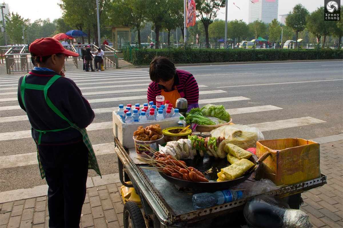 Street food vendors at Beijing Olympic Village