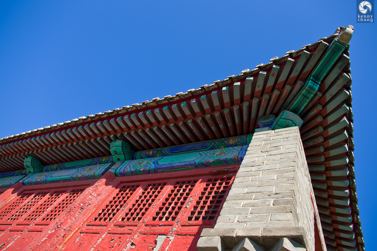 Details of a temple at the Great Wall of China