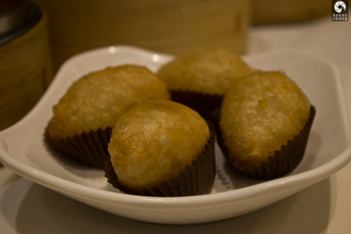 Fried dumplings dim sum at Carrianna Restaurant in Kowloon City Plaza