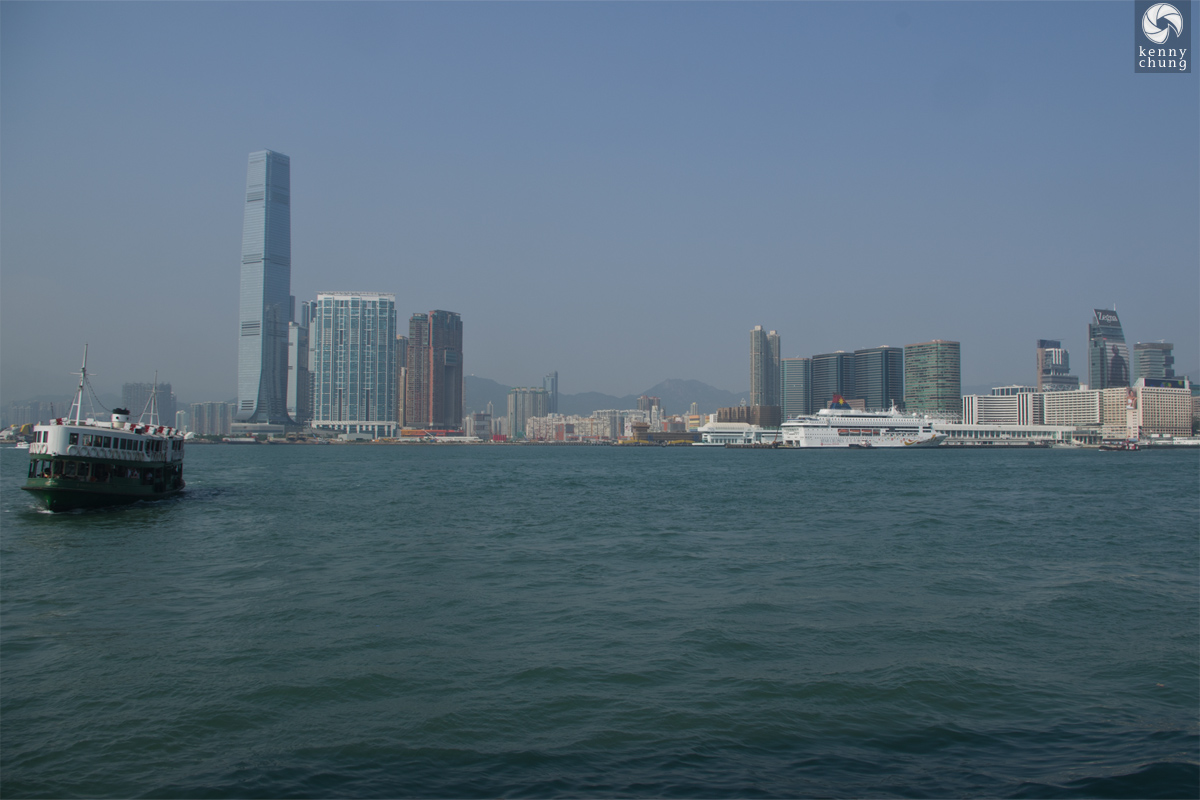 International Commerce Centre Building, Victoria Harbour and Central Hong Kong as seen from Kowloon