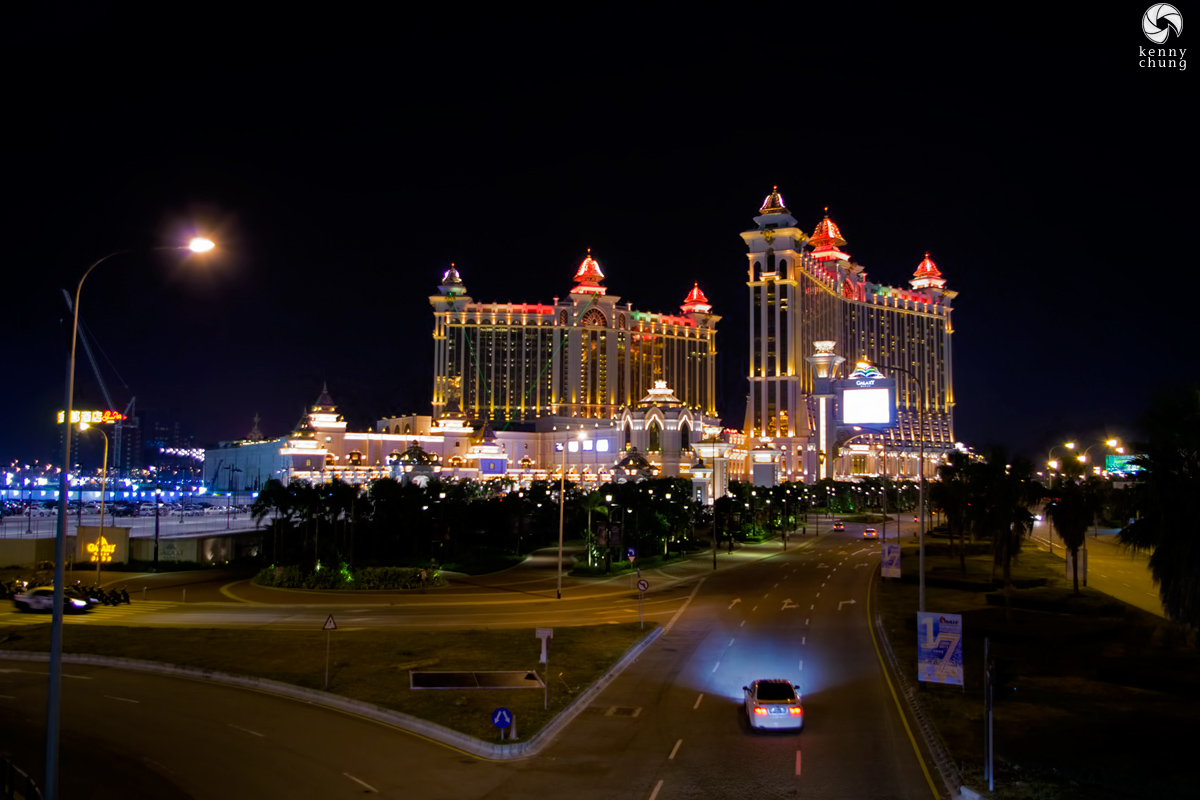 The Galaxy Macau Hotel & Resort with red lights