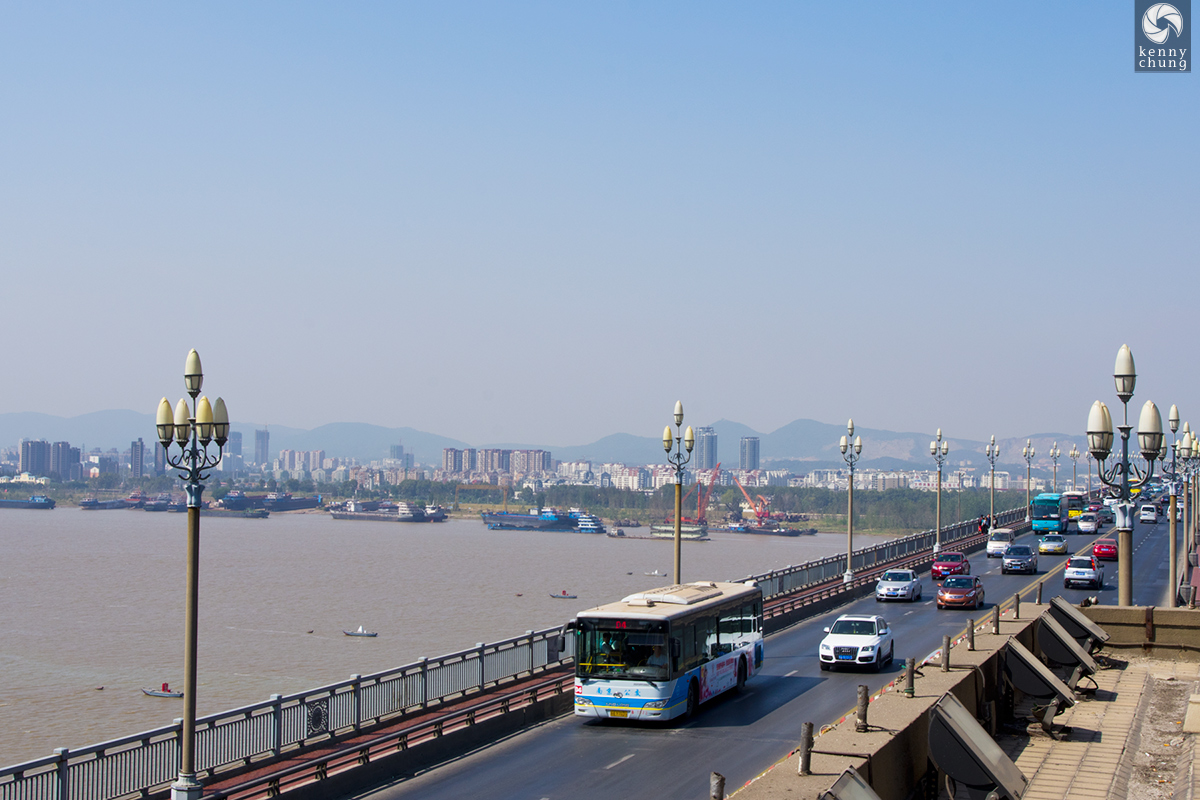 Bus on the Nanjing Changjiang Bridge