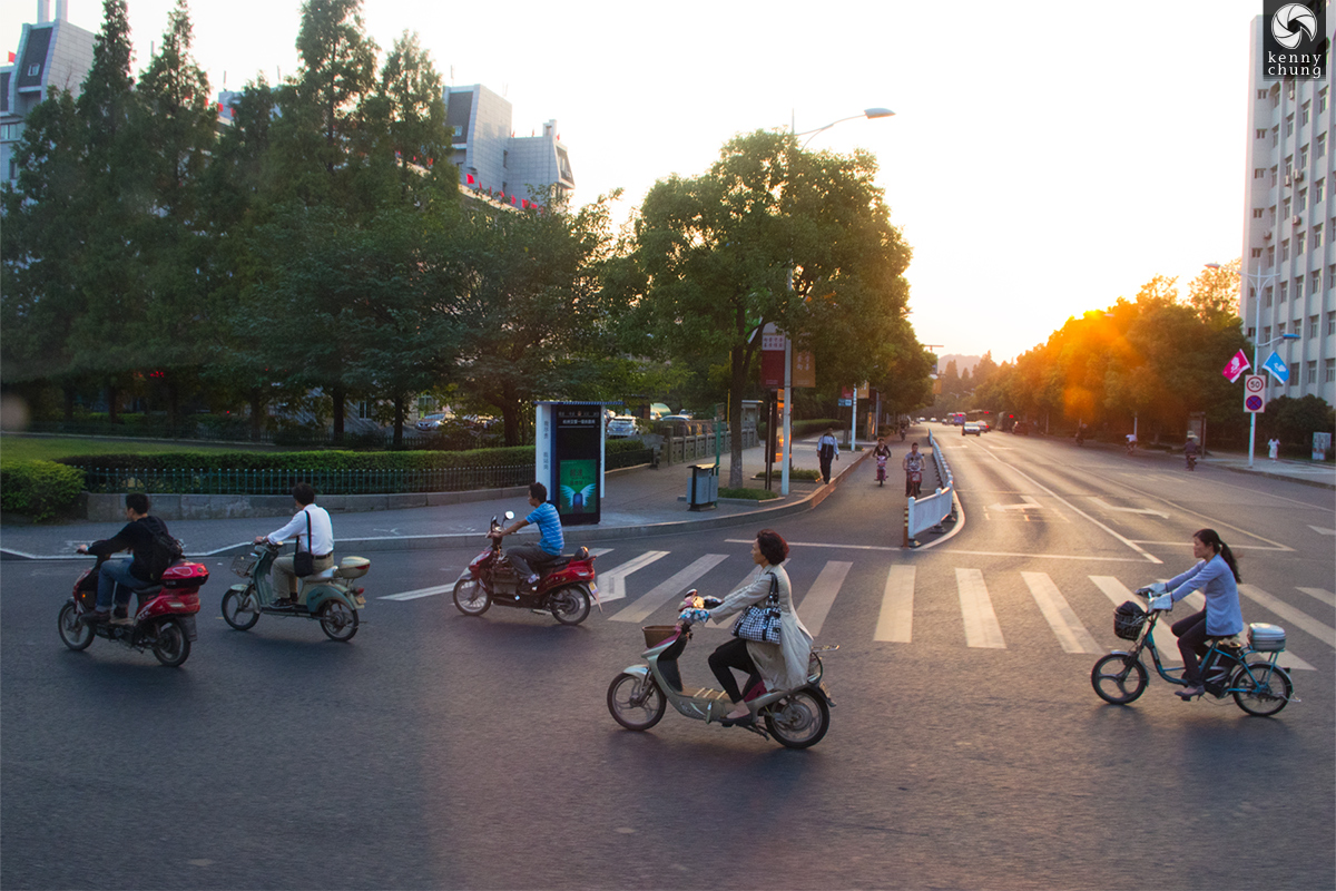 Mopeds and bikers in Shanghai