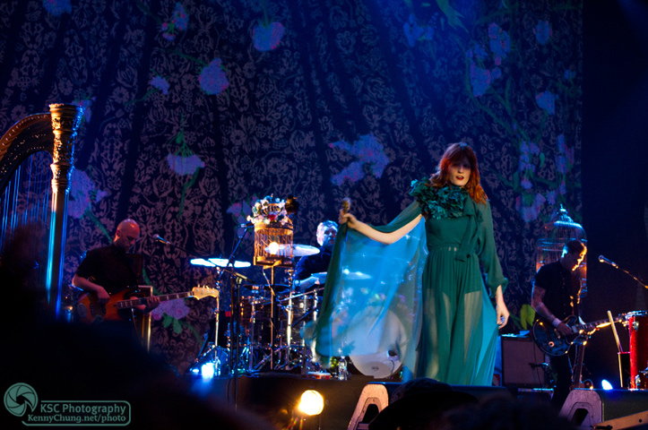 Most of the Florence + The Machine band at Central Park Summerstage