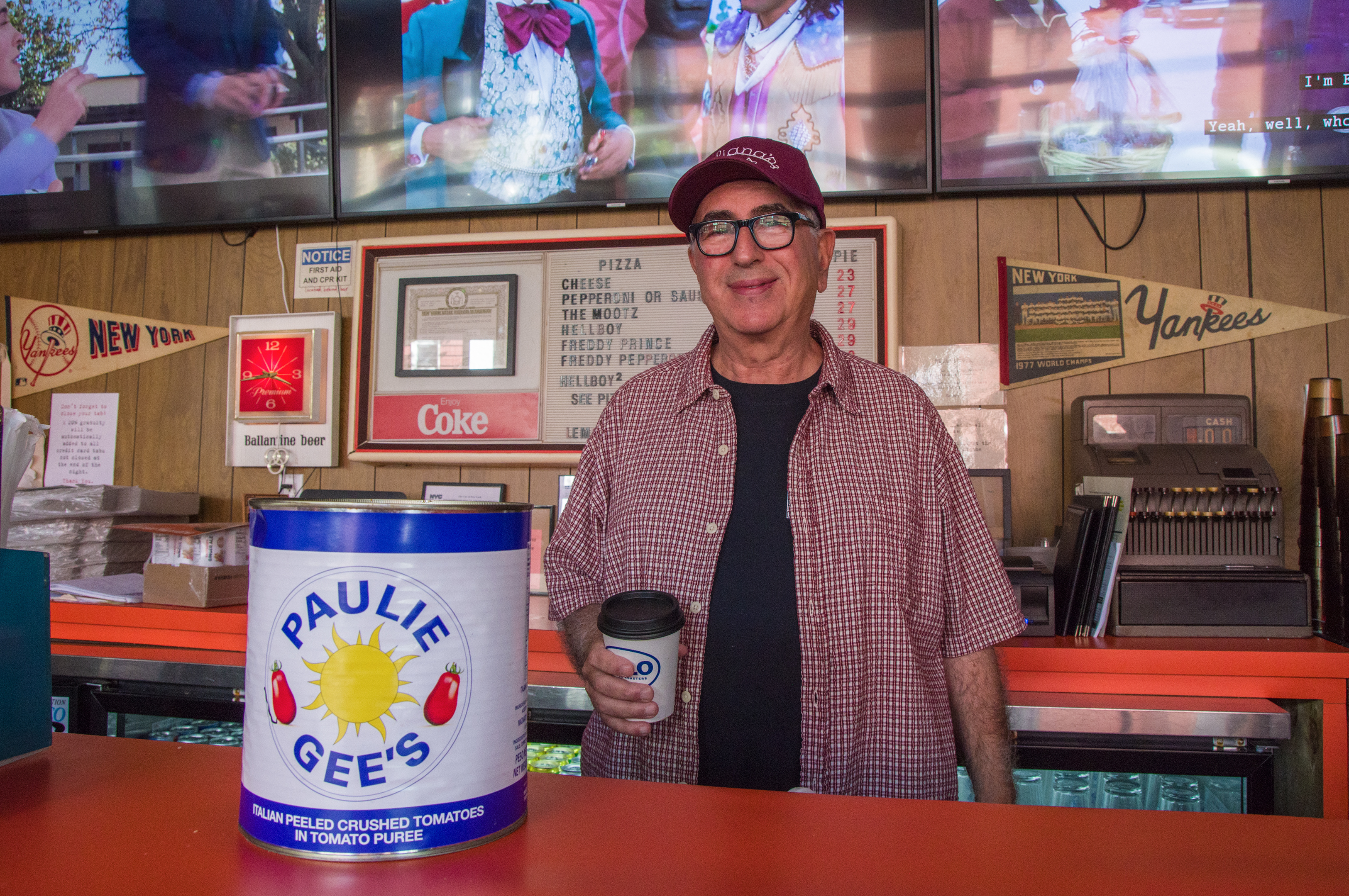 Paulie Giannone behind the bar at Paulie Gee's Slice Shop