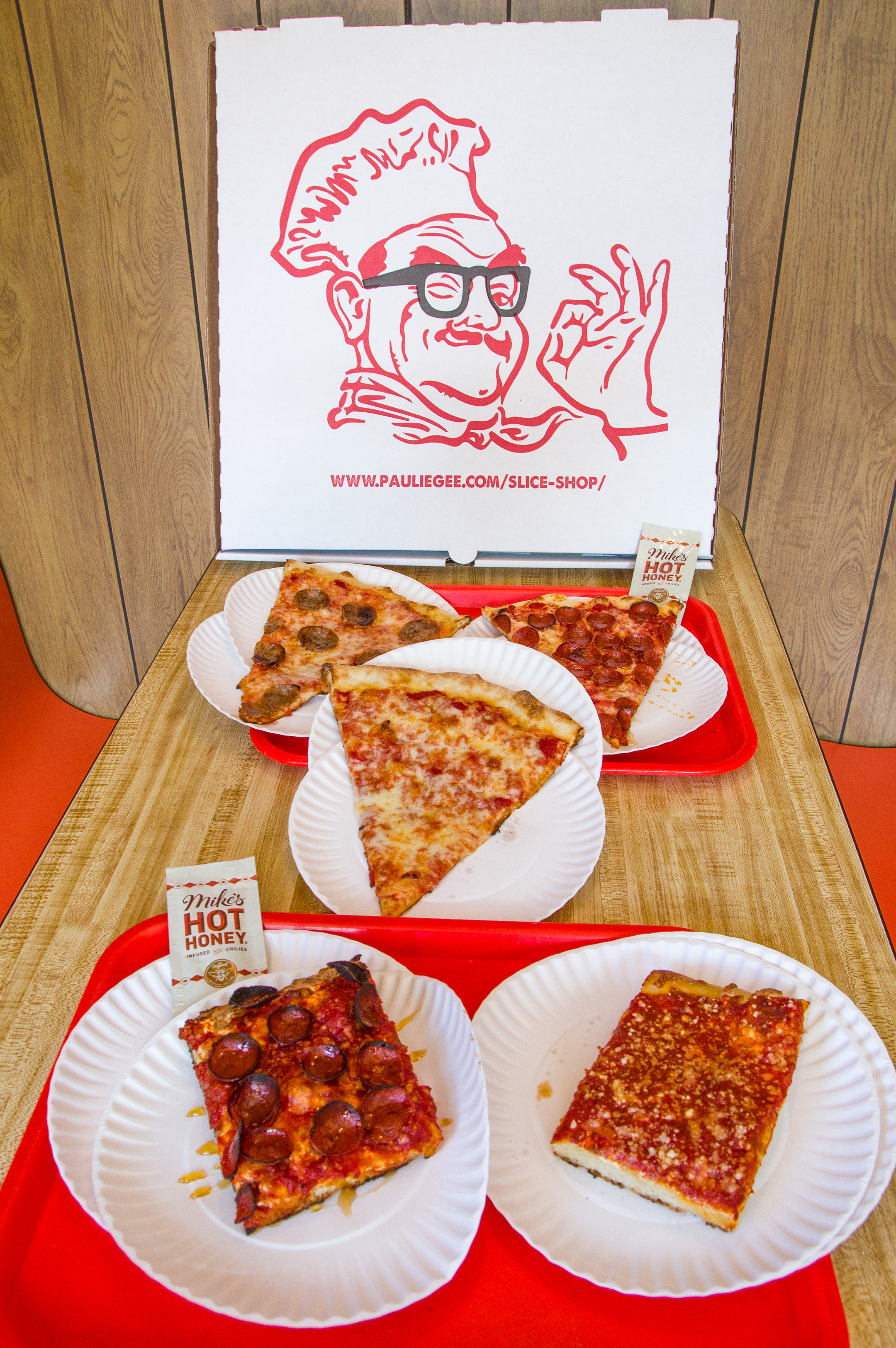 A variety of slices at Paulie Gee's Slice Shop