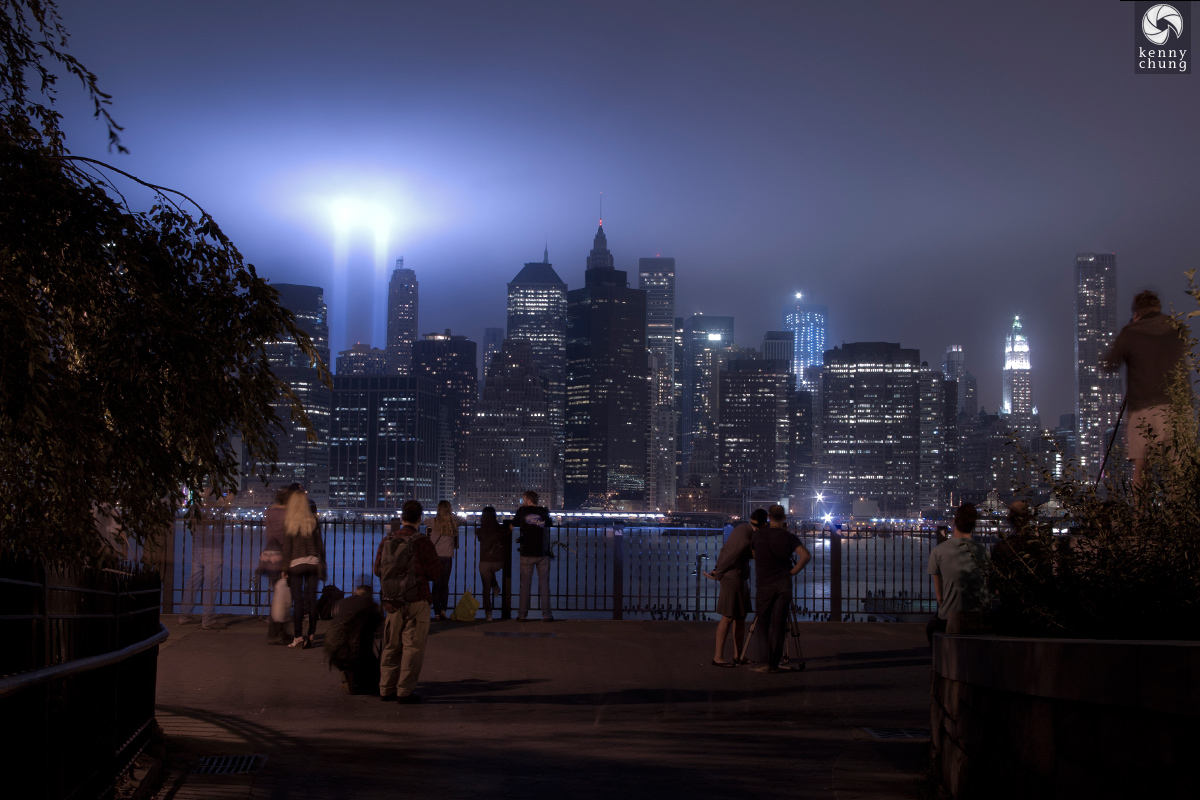 Tribute in Light at the end of the Brooklyn Heights Promenade