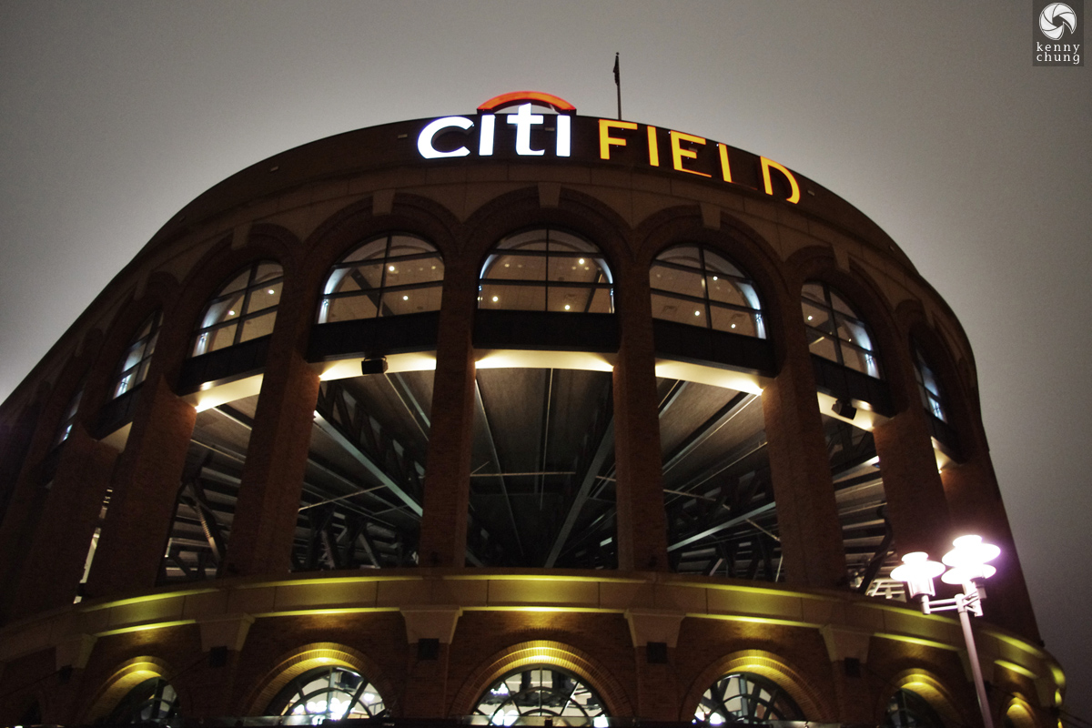Citi Field logo at night